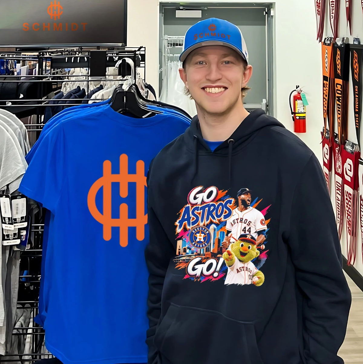 Houston Astros Orbit Mascot and Player Go Astros Go shirt
