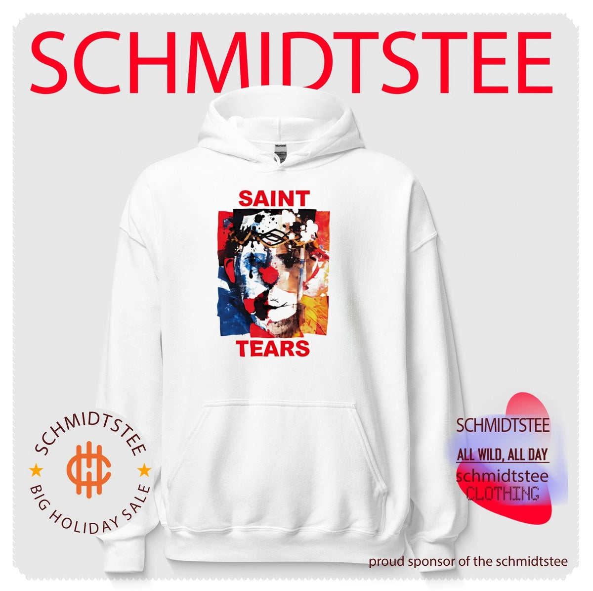 Saint tears abstract art clown portrait shirt