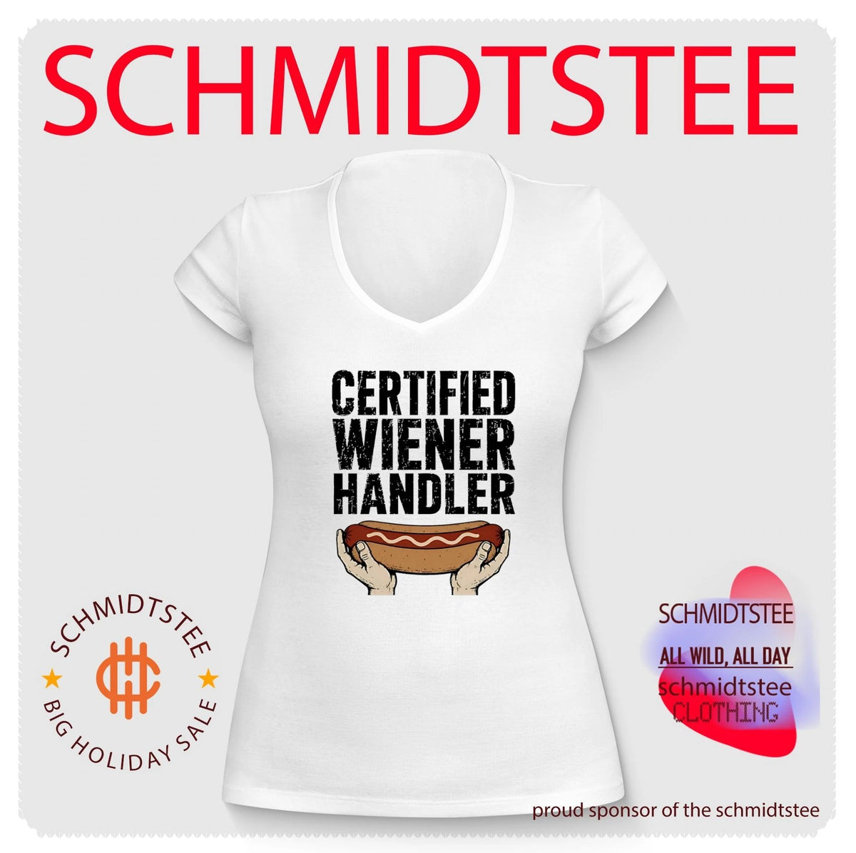 Certified wiener handler hotdog illustrated shirt