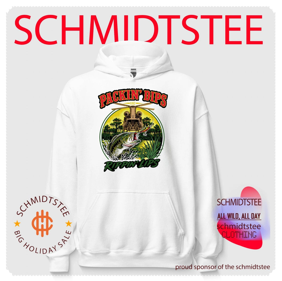 Packin’ Dips and Rippin’ Lips Fishing Helicopter shirt