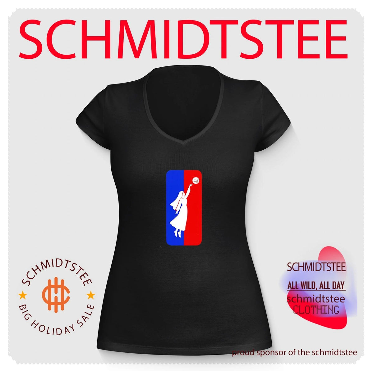 NBA lady in dress logo shirt