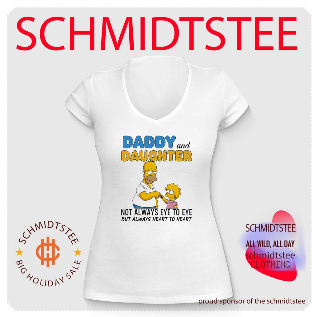 Daddy and daughter not always eye to eye but always heart to heart Simpson shirt