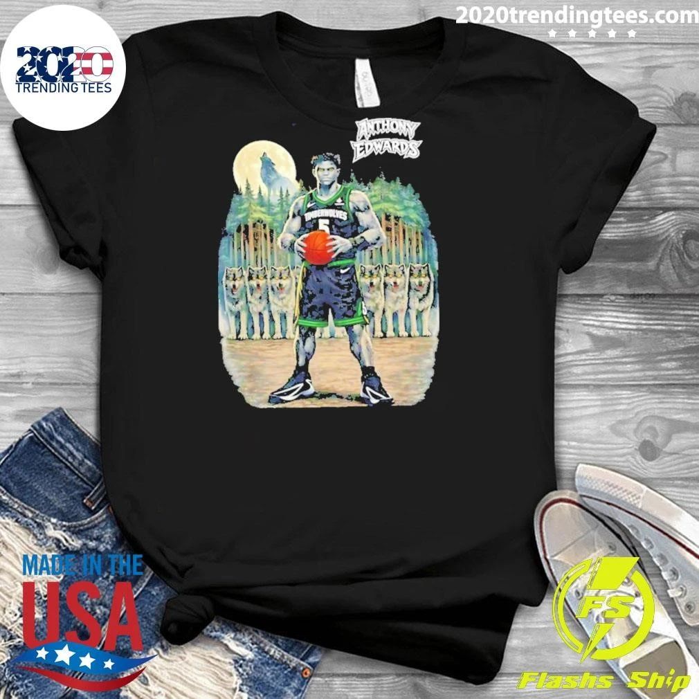 Anthony Edwards Nba Timberwolves Basketball Graphic Shirt