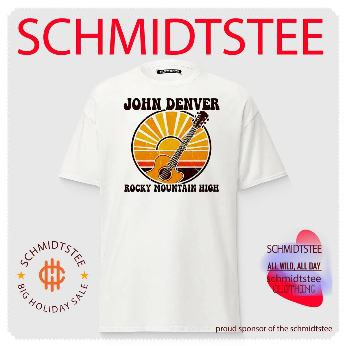 John Denver Rocky Mountain High guitar illustration shirt