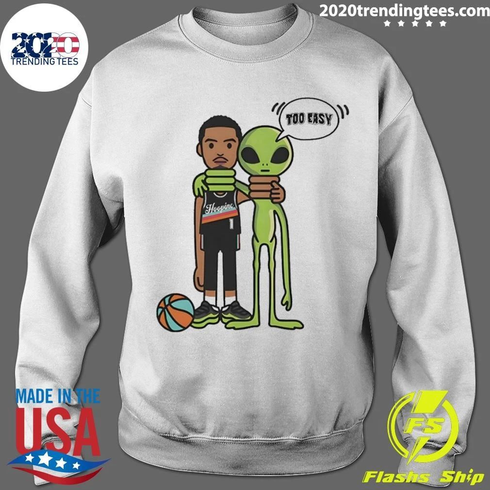 Too Easy Victor Wembanyama Vs The Alien Shoulder Each Other San Antonio Spurs Nba 2026 Basketball Shirt