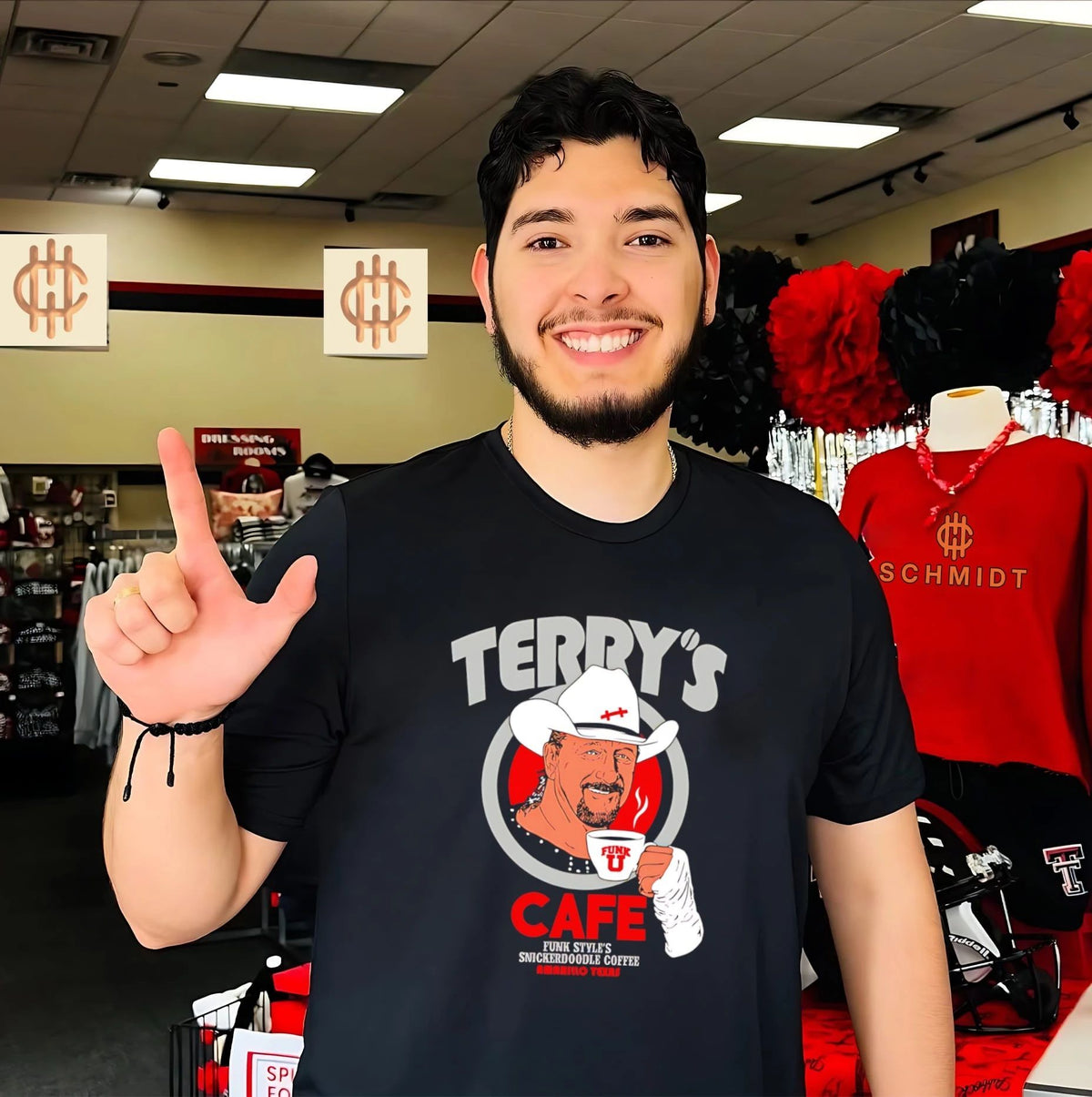 Terry Funk cafe Funk’s style’s Snickerdoodle Coffee Amarillo Texas graphic shirt