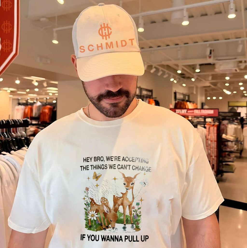 Hey bro we’re accepting the things we can’t change if you wanna pull up shirt