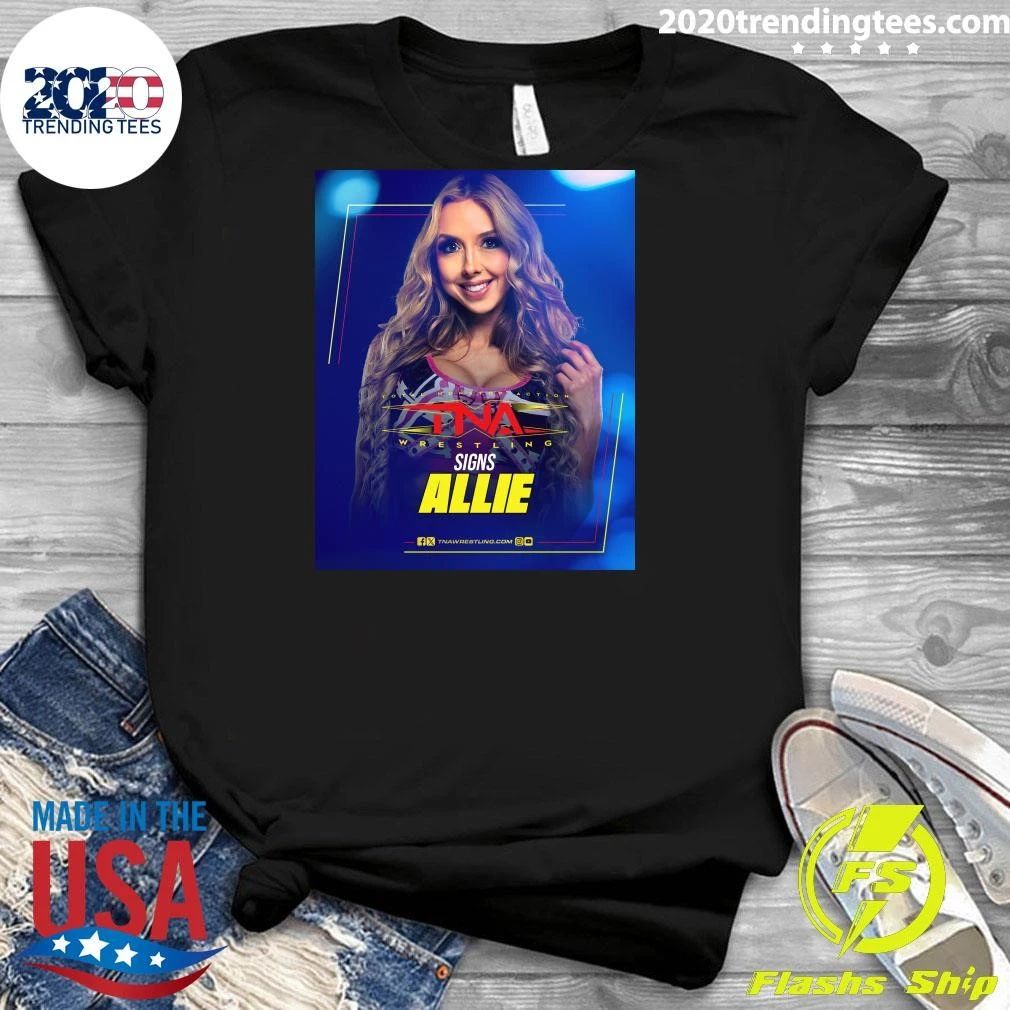 Allie has officially signed with TNA, as first reported by the Rewind Recap Relive podcast Shirt