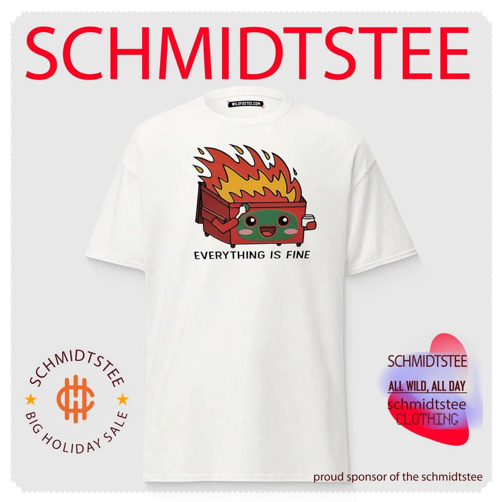 Everything is fine dumpster fire meme shirt
