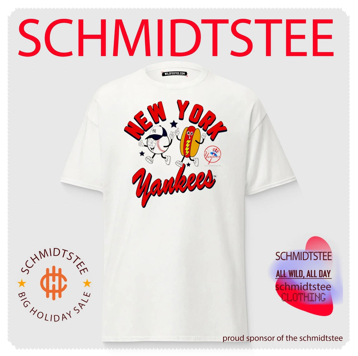 New York Yankees HotDog Preschool Snack cartoon shirt