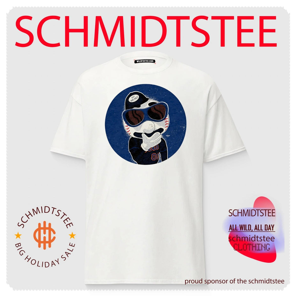 Not Mr.Met mascot illustration shirt