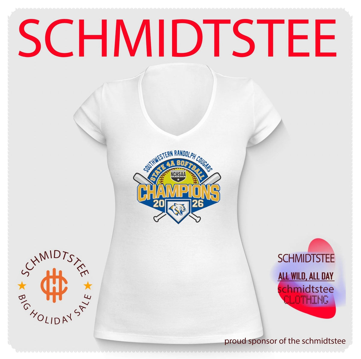 Southwestern Randolph Cougars 2026 NCHSAA State 4A Softball Champions shirt