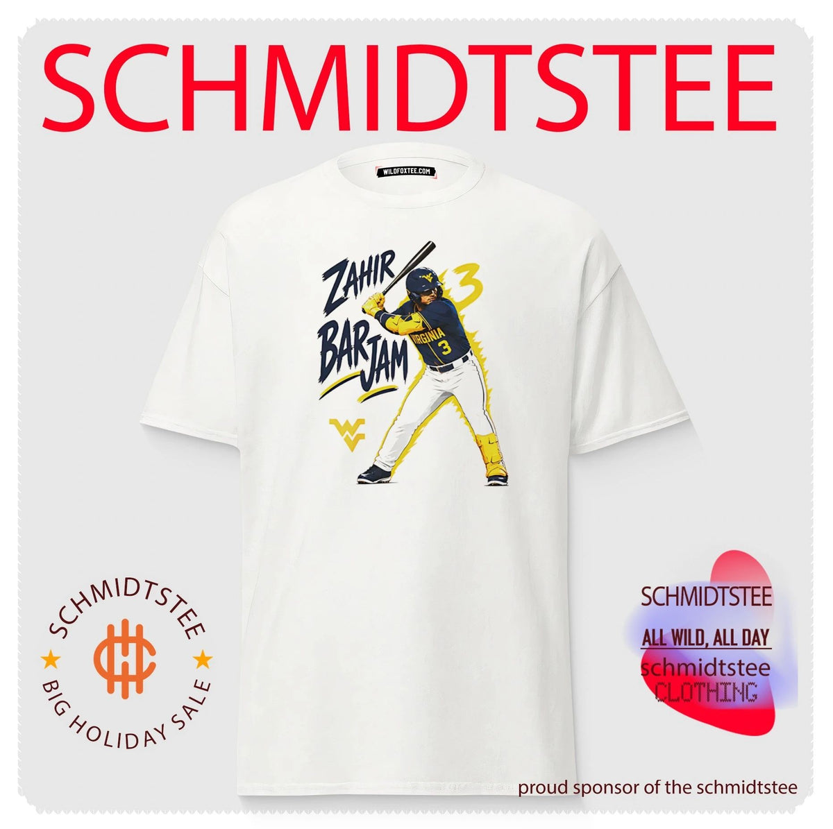 Zahir Barjam West Virginia Mountaineers Baseball player collage shirt