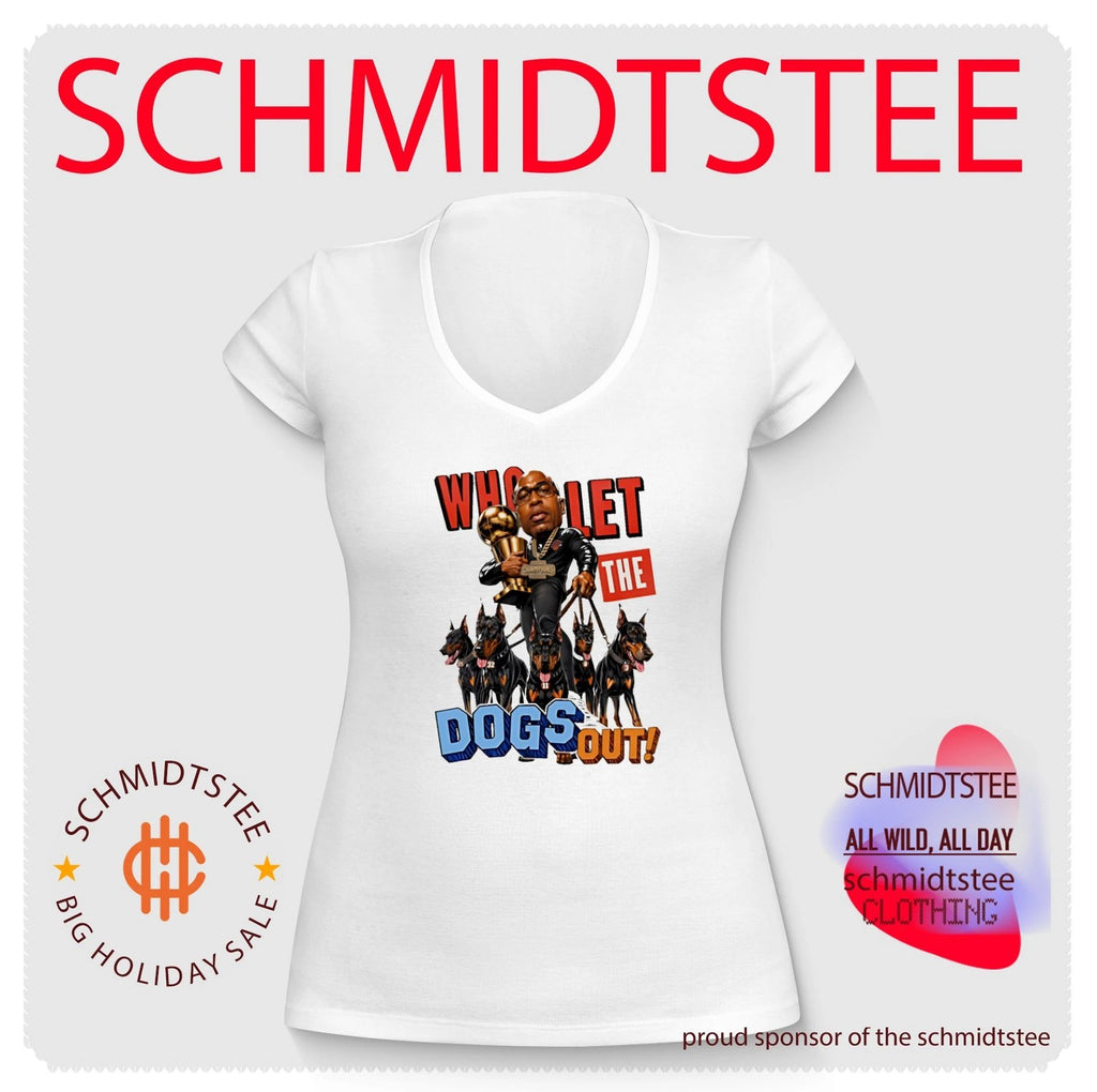 Who let the dogs out Doberman Pinschers caricature shirt