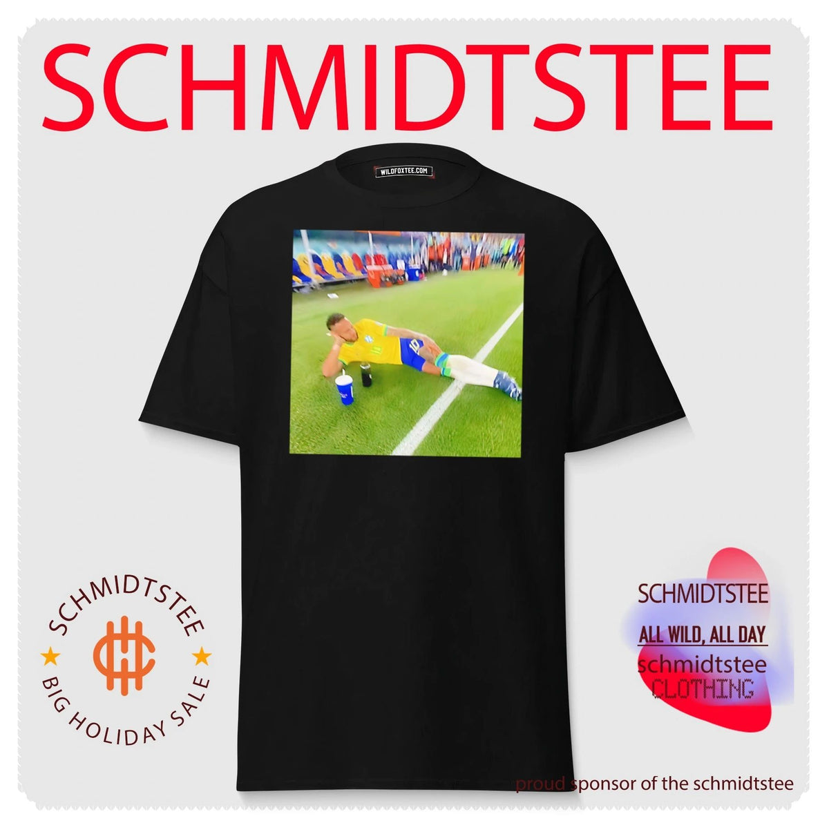 Neymar Jr chilling on pitch World Cup 2026 meme shirt