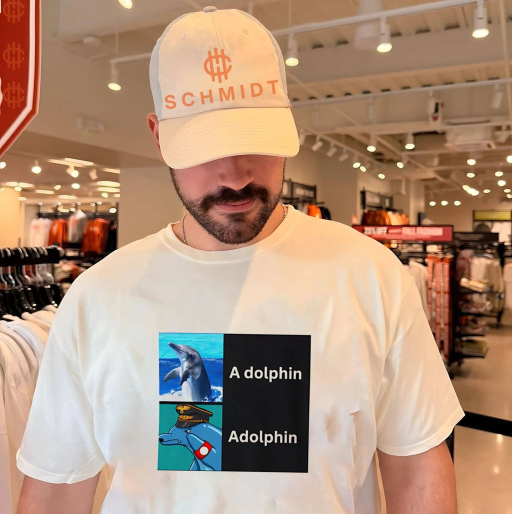 a dolphin and adolphin meme shirt