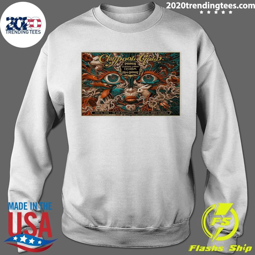 Claypool Gold Primus June 16 2026 TD Amp Ballantyne In Charlotte NC Shirt