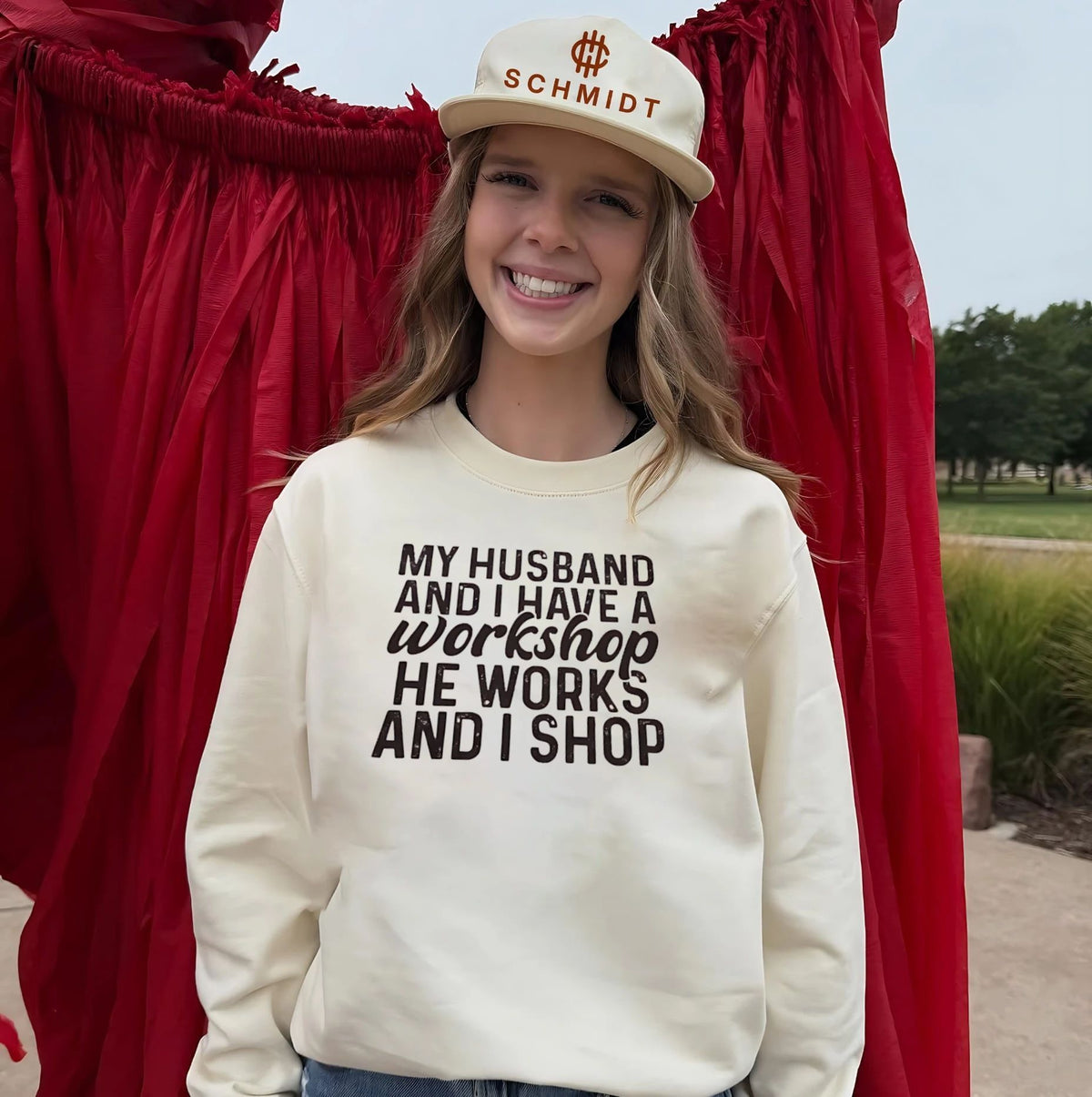 My Husband and I Have a Workshop He Works and I Shop shirt