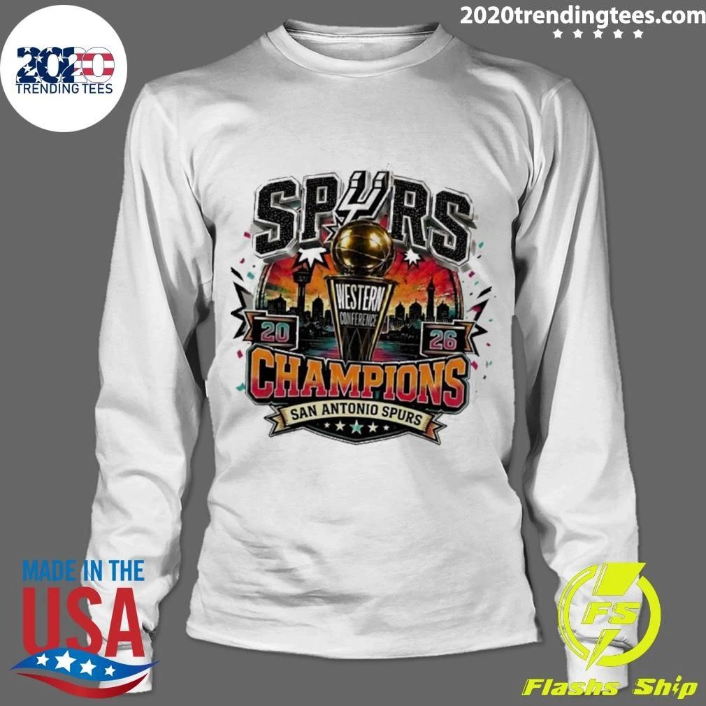 San Antonio Spurs Western Conference Champions 2026 Basketball Gold Trophy Shirt