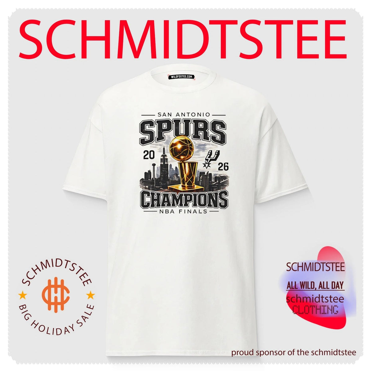 San Antonio Spurs NBA Finals 2026 Champions skyline shirt
