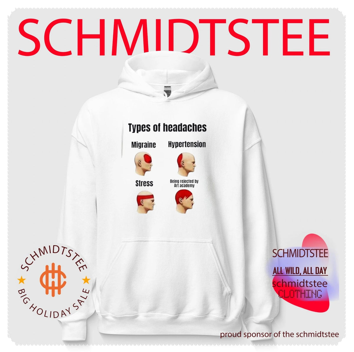 Types of headaches migraine hypertension stress being rejected by art academy shirt