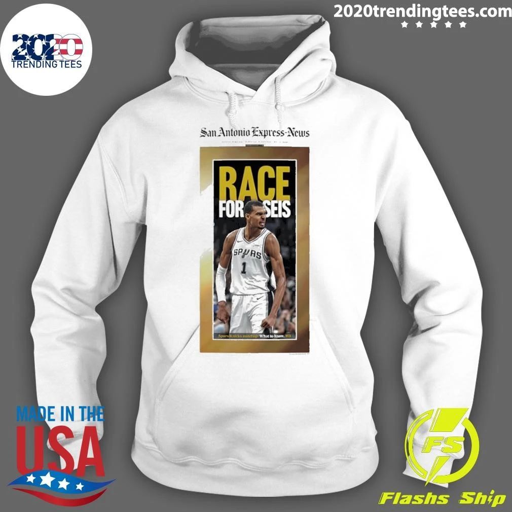 Wembanyama San Antonio Spurs Express News Basketball Race For Seis Shirt