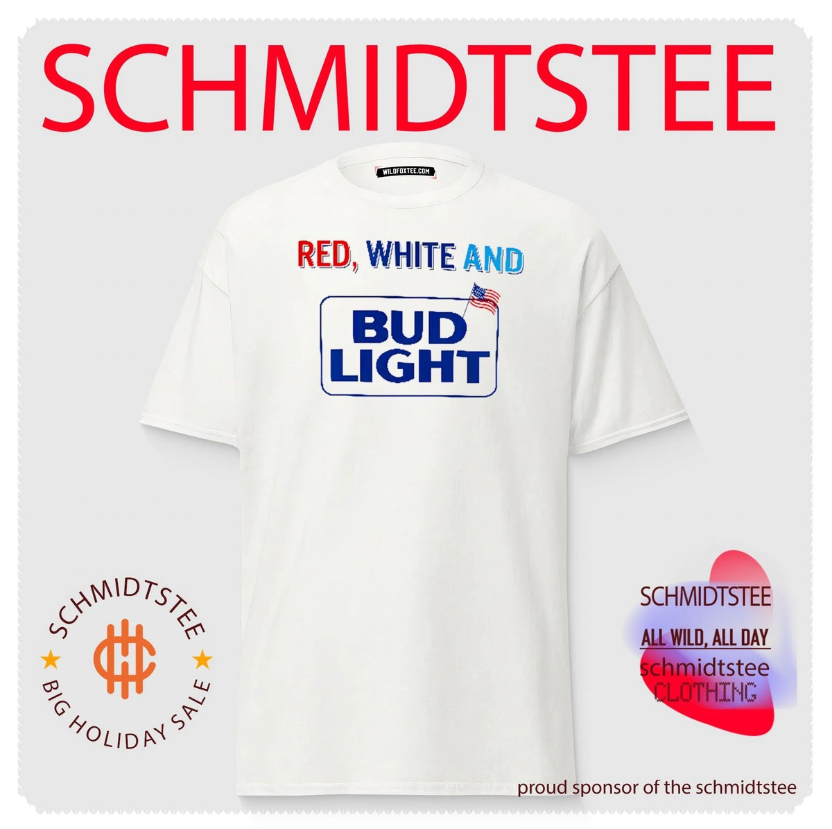 Red White And Bud Light 4th Of July Shirt