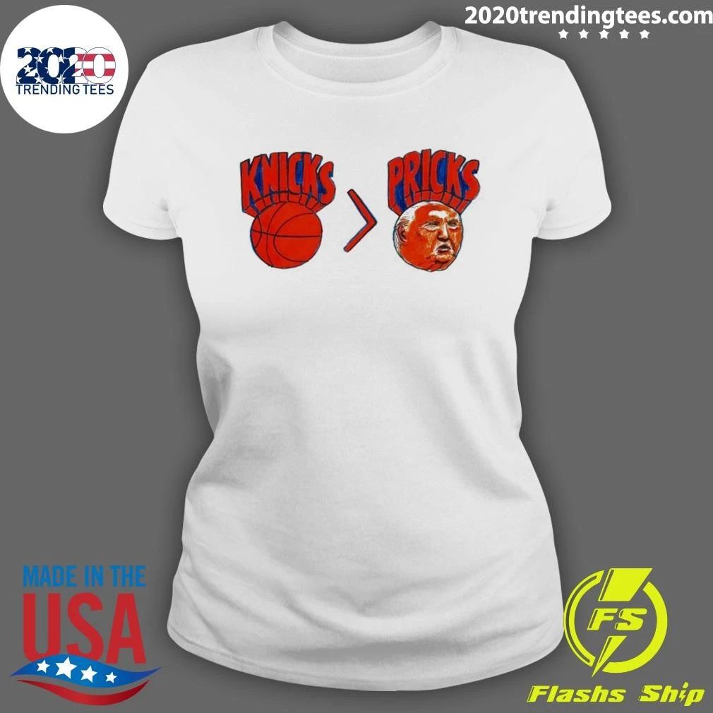 Basketball Team And Donald Trump Satirical Illustration Knicks Pricks Shirt