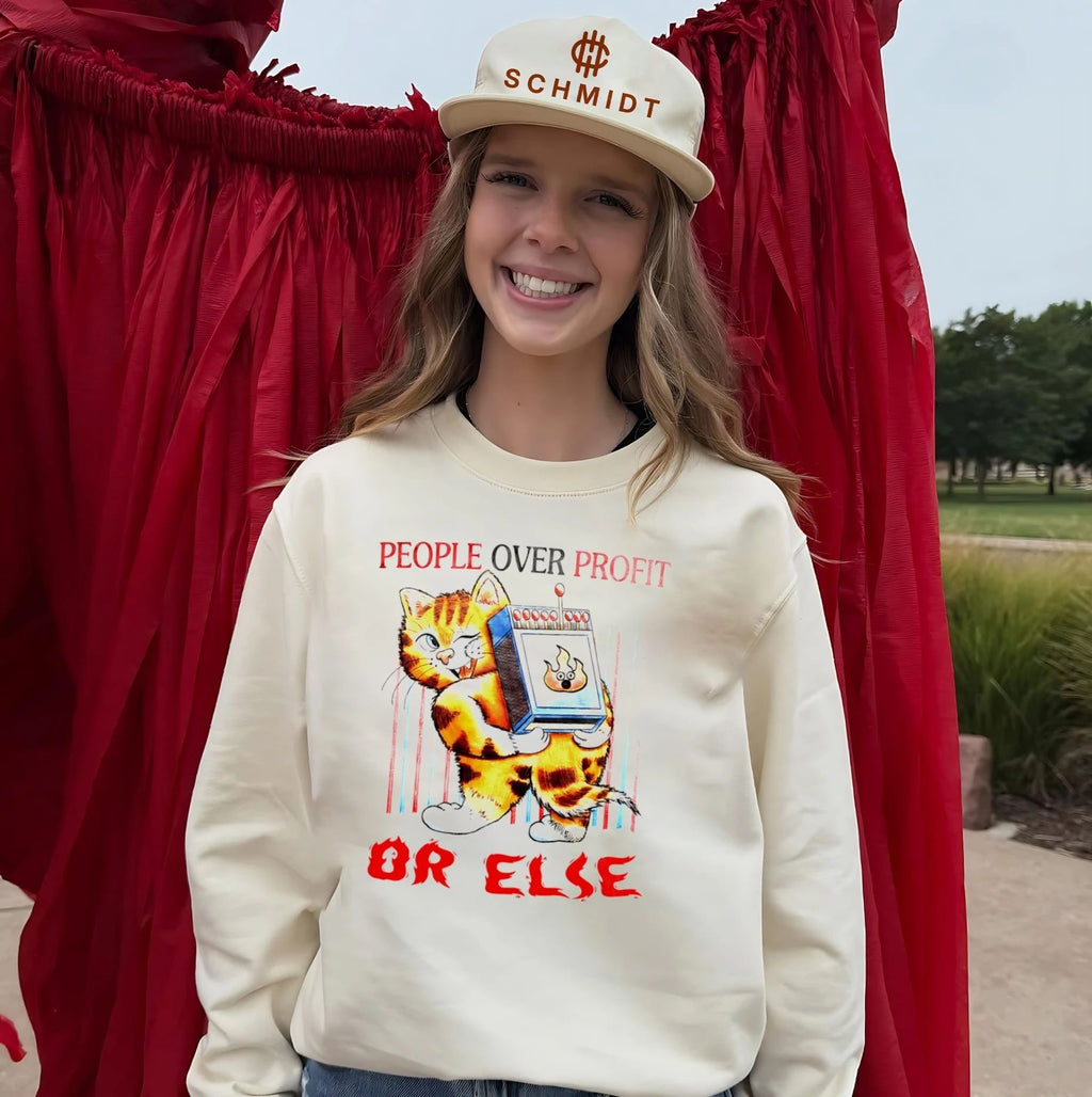 People over Profit or Else Cat with Matches shirt