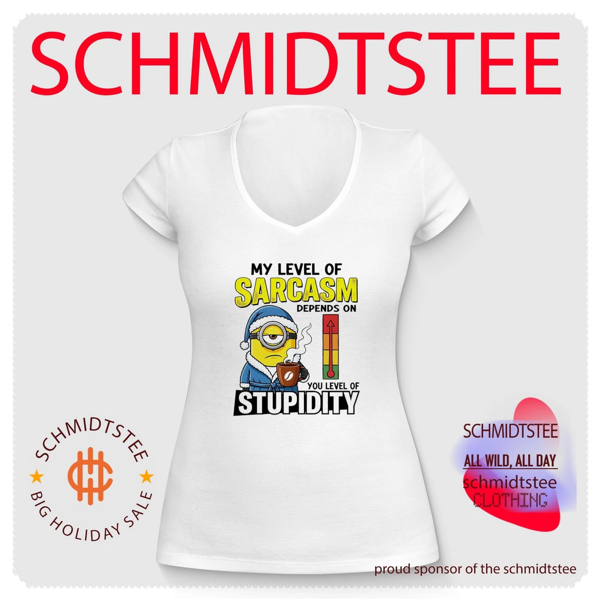 My level of sarcasm depends on you level of stupidity Minion shirt
