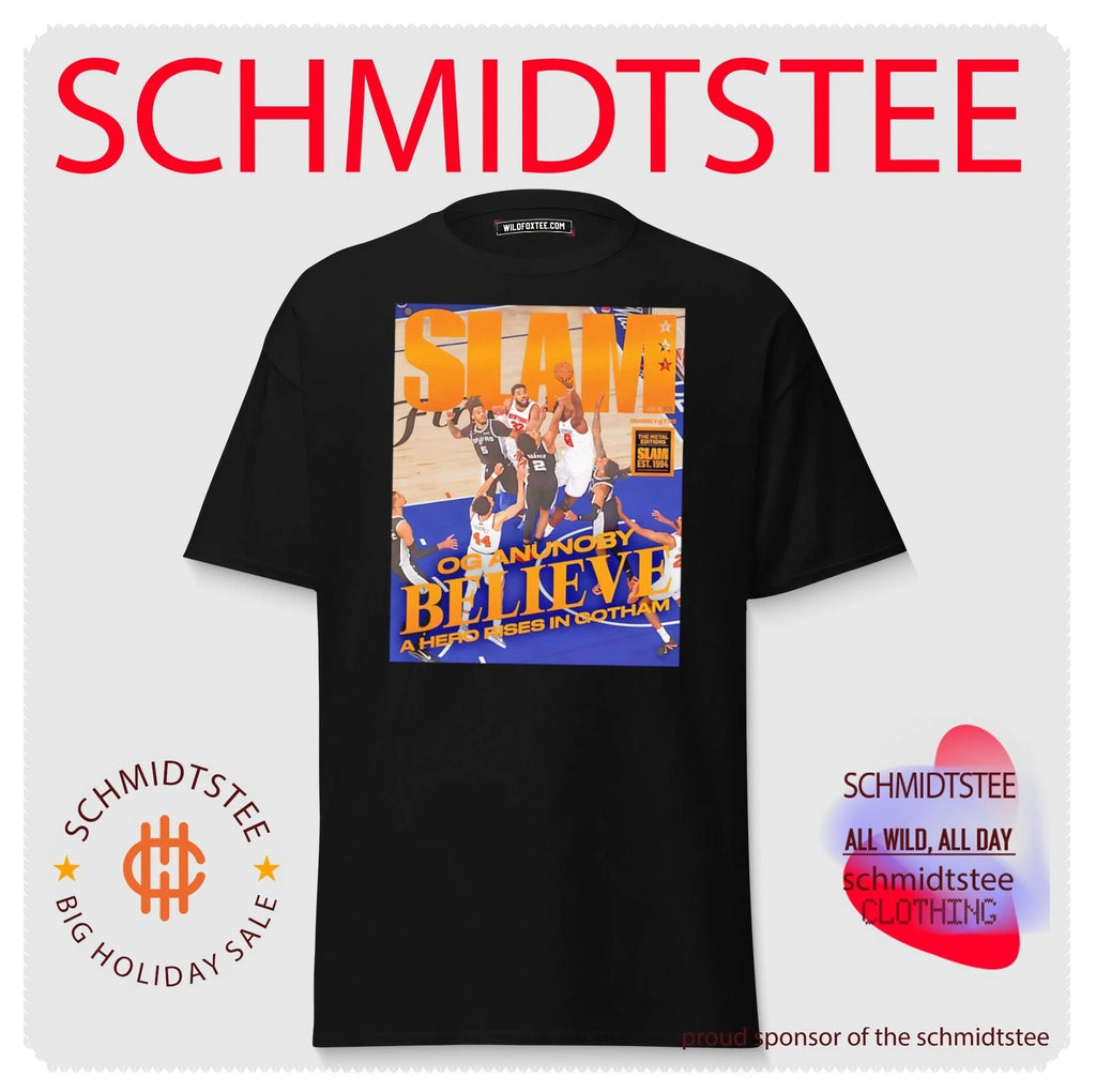 NY Knicks vs San Antonio Spurs SLAM OG Anunoby believe a hero rises in Gotham shirt