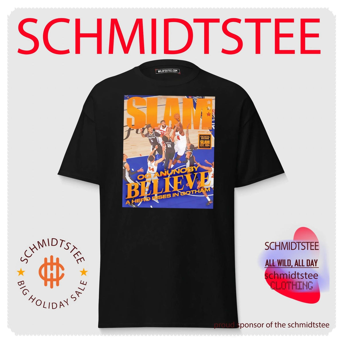 NY Knicks vs San Antonio Spurs SLAM OG Anunoby believe a hero rises in Gotham shirt