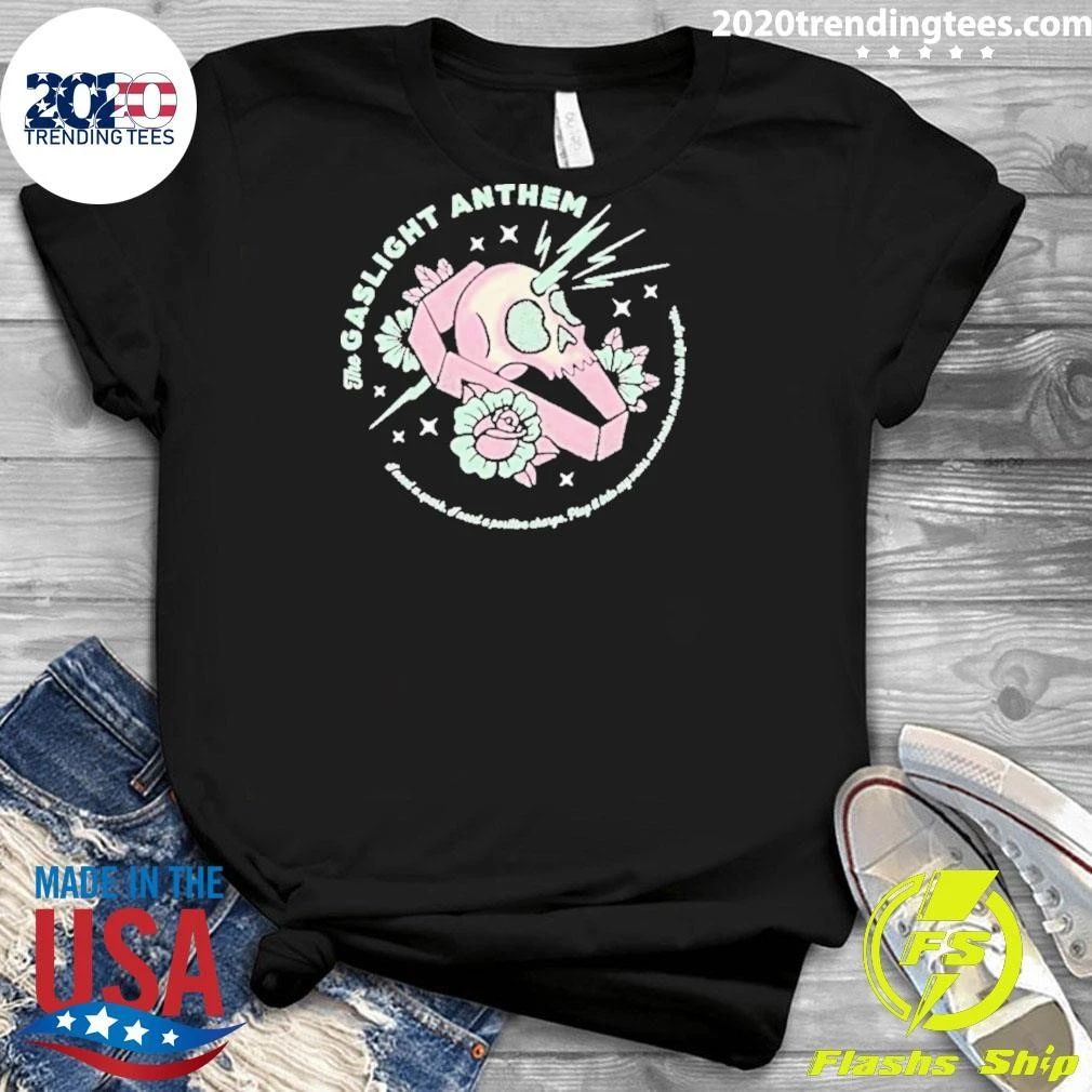 The Gaslight Anthem I Need A Spark I Need A Positive Charge Plug It Into My Veins And Make Me Leave This Life Again Coffin Shirt