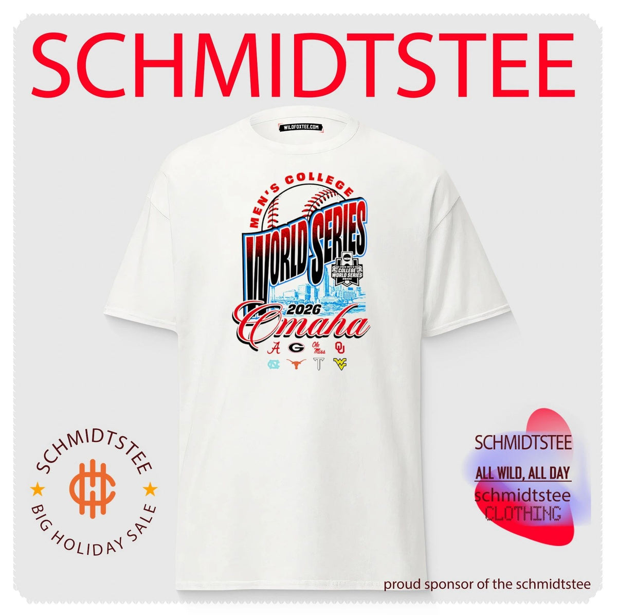 2026 Men’s College World Series 8 Team logos shirt