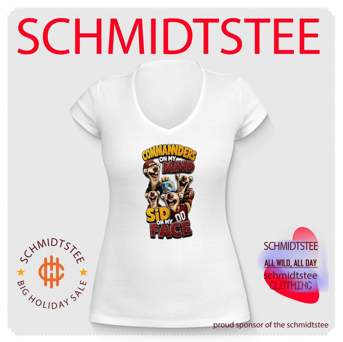 Washington Commanders on my Mind Sid On My Face shirt