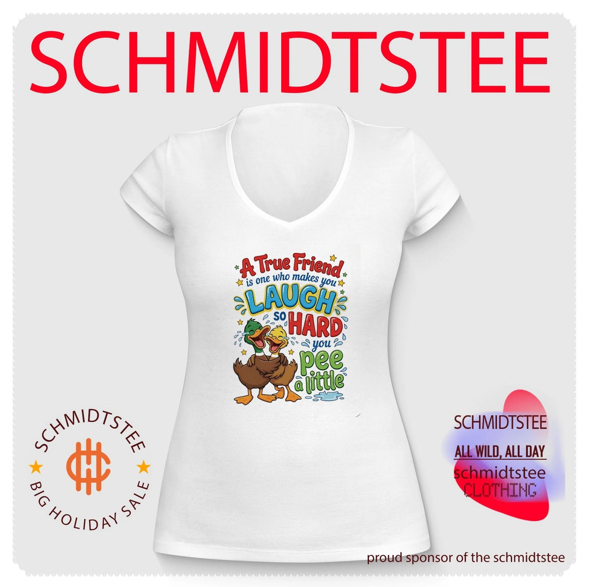 A true friend is one who makes you laugh so hard you pee a little cartoon ducks shirt
