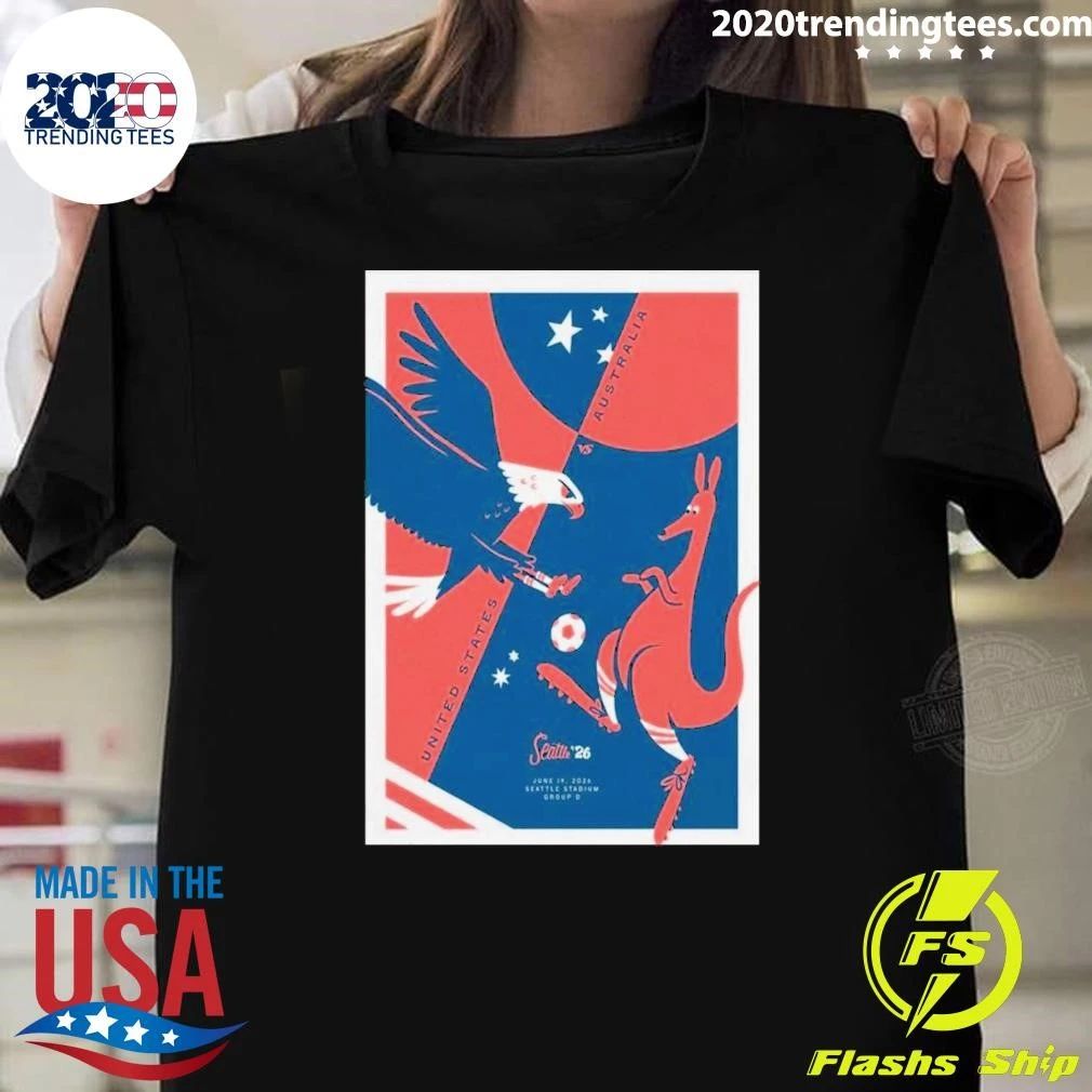 Screen United States vs. Australia June 19 2026 Seattle Stadium Poster Shirt