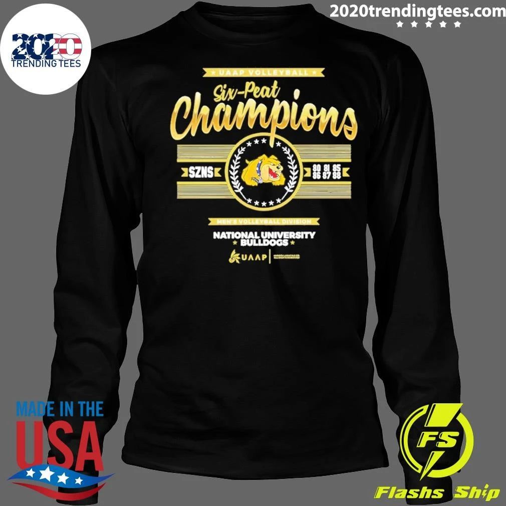 National University Bulldogs Uaap Season 88 Men’s Volleyball Six-peat Championship Shirt