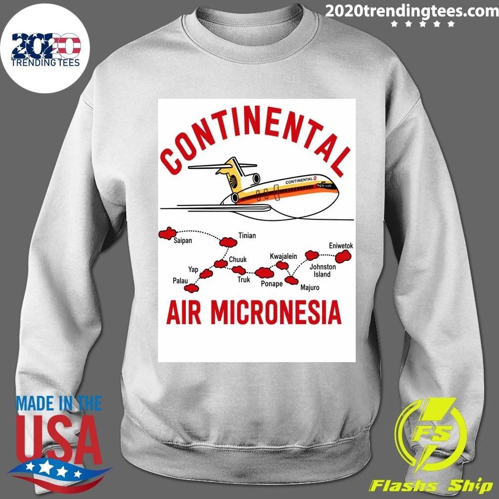 Boeing 727 Continental Air Micronesia Airplane And Route Map Vintage Shirt