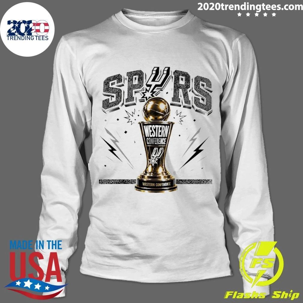 Antonio Spurs Western Conference Trophy Basketball Gold Logo Team Apparel Shirt