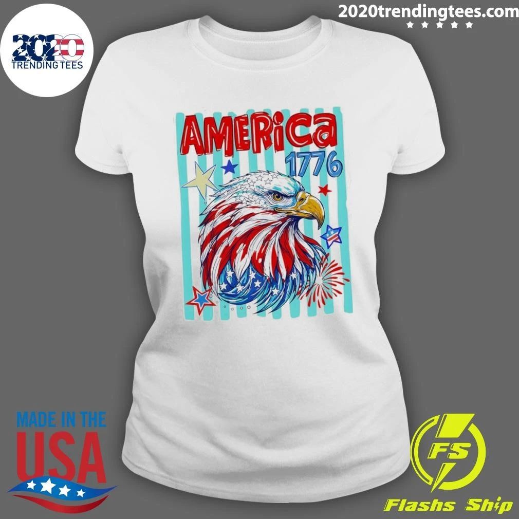 Preppy Patriotic Eagle Fourth Of July Eagle America 1776 Shirt