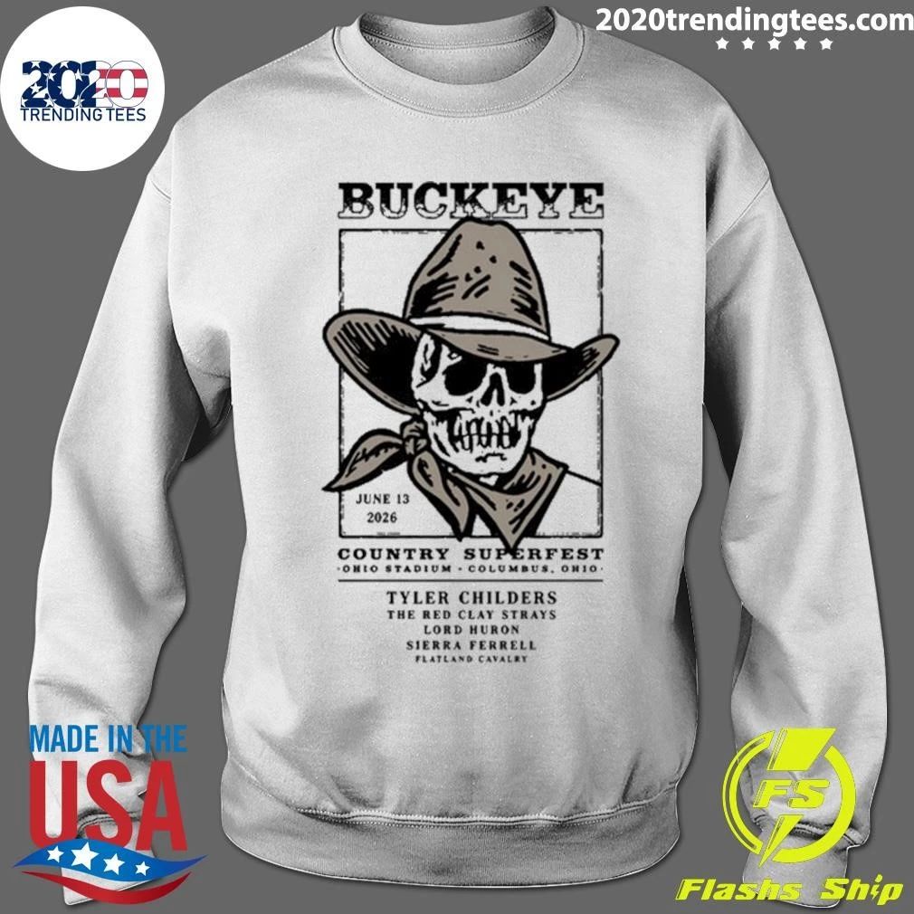 Buckeye Country Superfest June 13, 2026 Concert Columbus Ohio At Ohio Stadium Tee Shirt