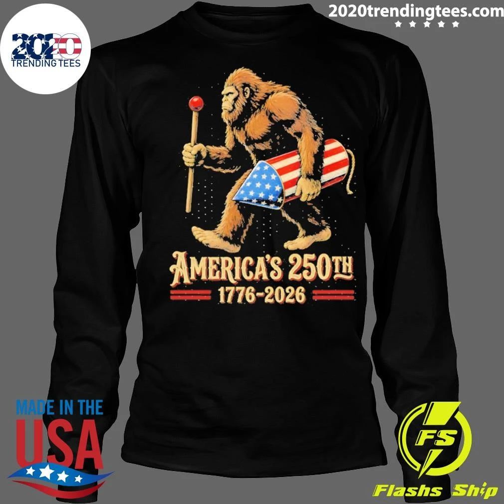 Bigfoot Carrying Patriotic Rocket With America’s 250th 1776 2026 Shirt