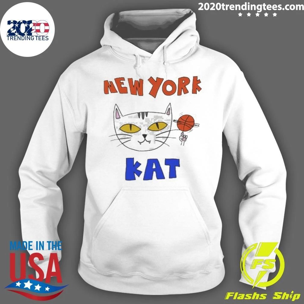 Basketball Cat Gray Feline New York Kat Fun Apparel Funny Shirt