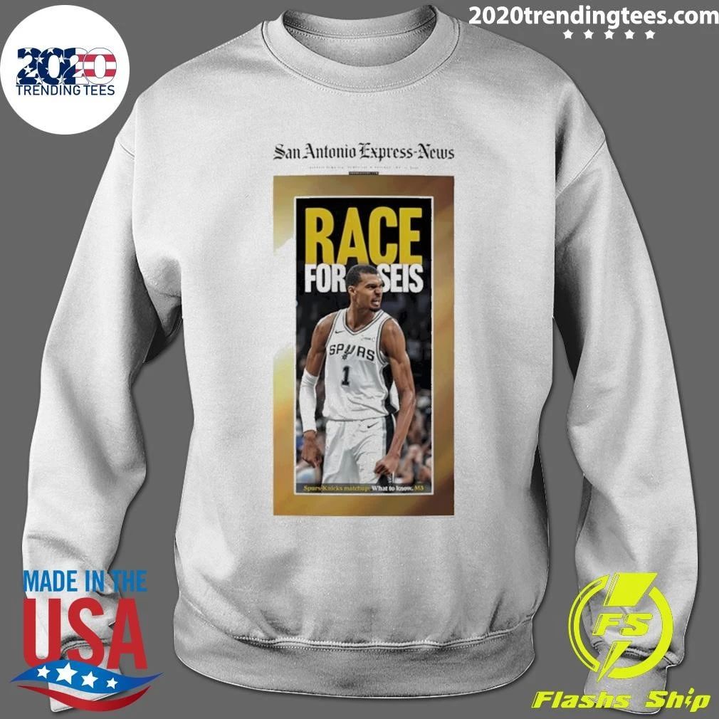 Wembanyama San Antonio Spurs Express News Basketball Race For Seis Shirt