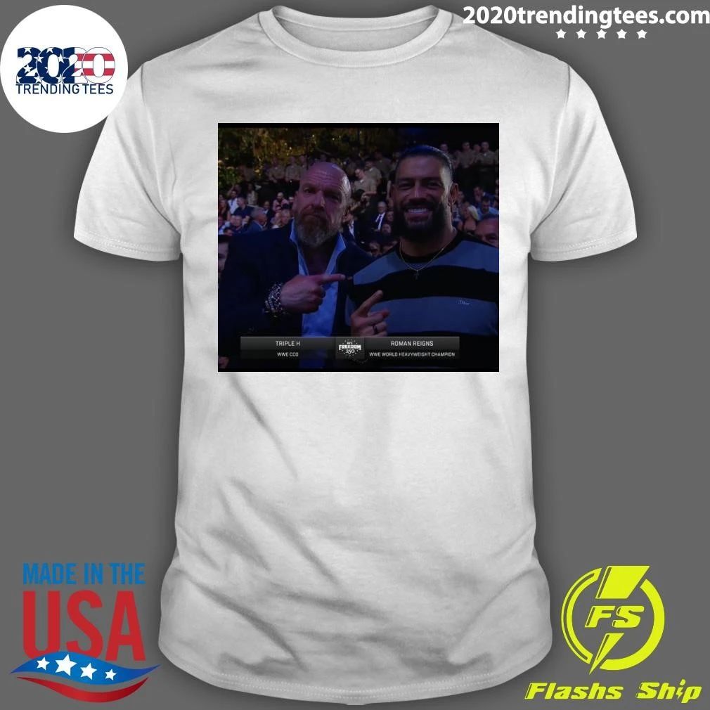 Triple H and Roman Reigns together at UFC Freedom 250 Shirt