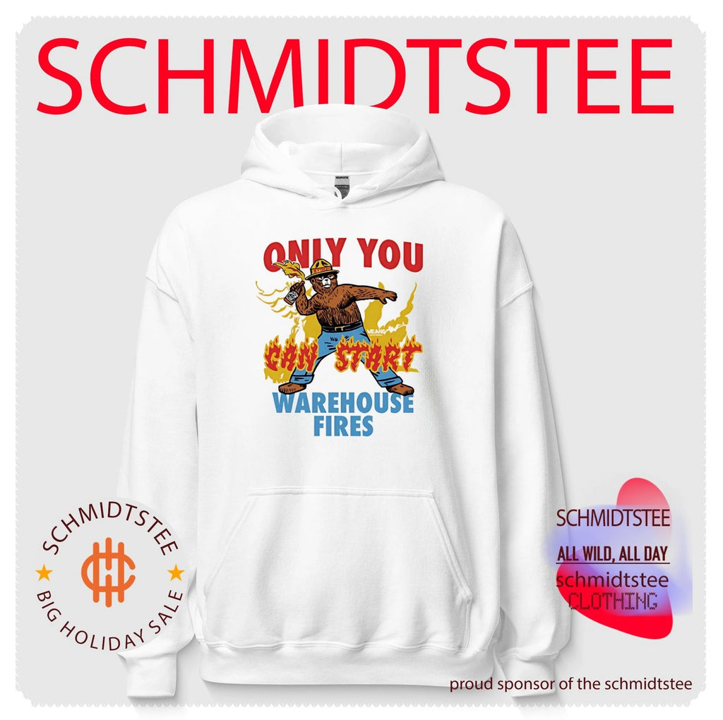Smokey Bear only you can start warehouse fires illustration shirt
