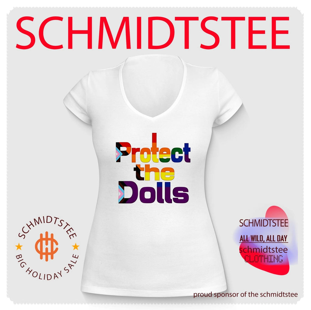 Protect the Dolls simple text rainbow shirt