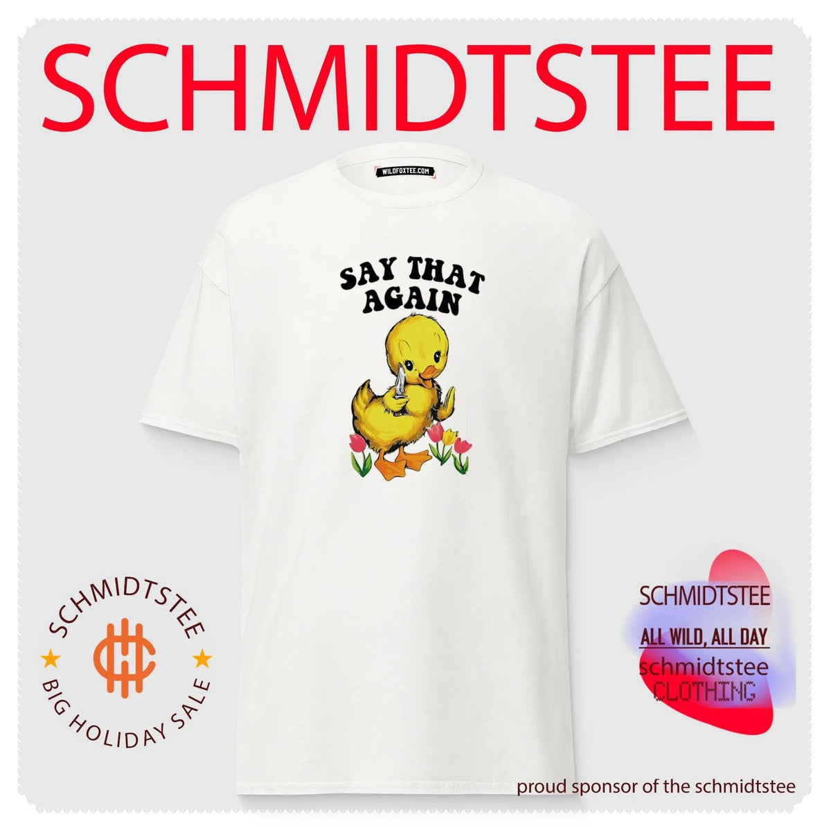 Say that again cartoon duck holding knife shirt