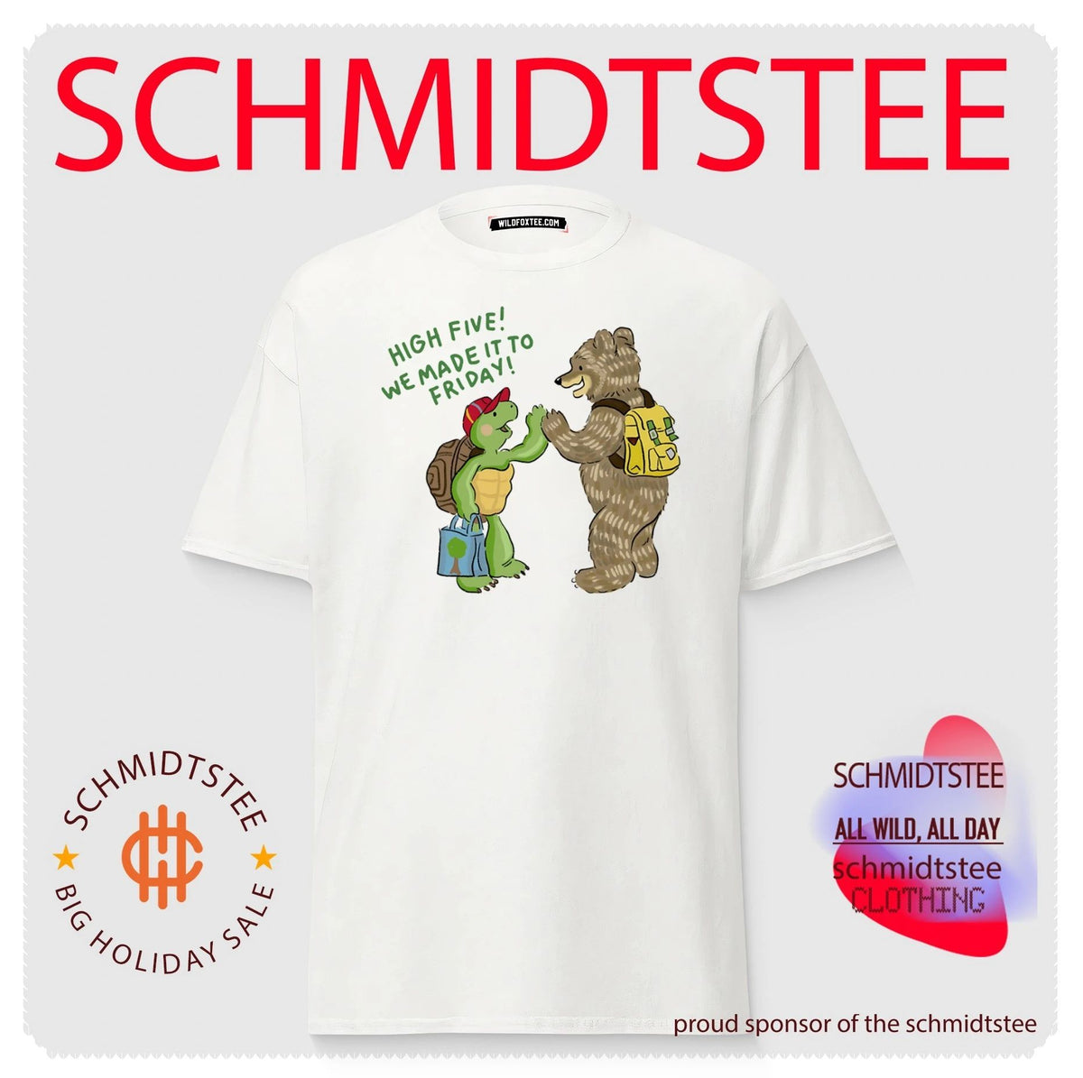 High five we made it to friday turtle and bear shirt
